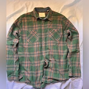 Weatherproof Vintage Green Plaid Flannel Shirt L